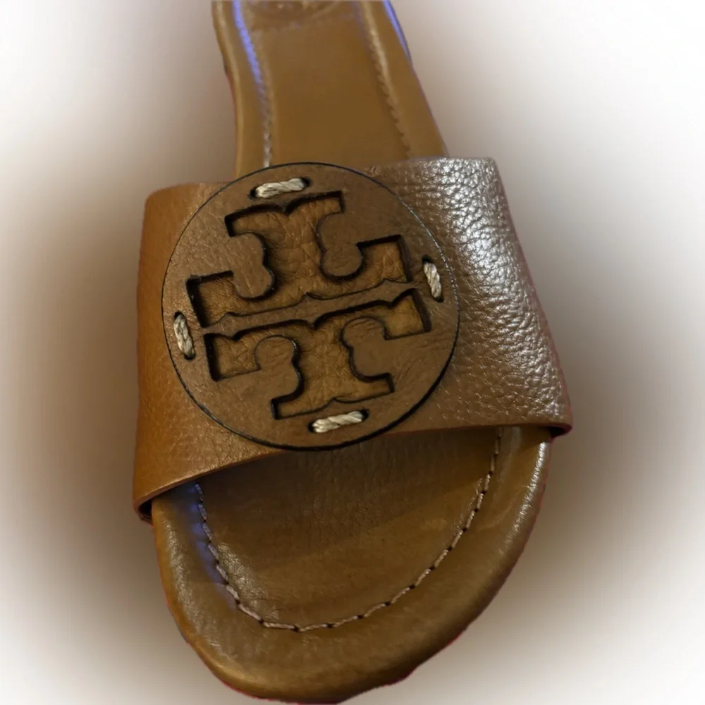 Tory Burch Brown Patty Wedge Sandals like New - Picture 5 of 8